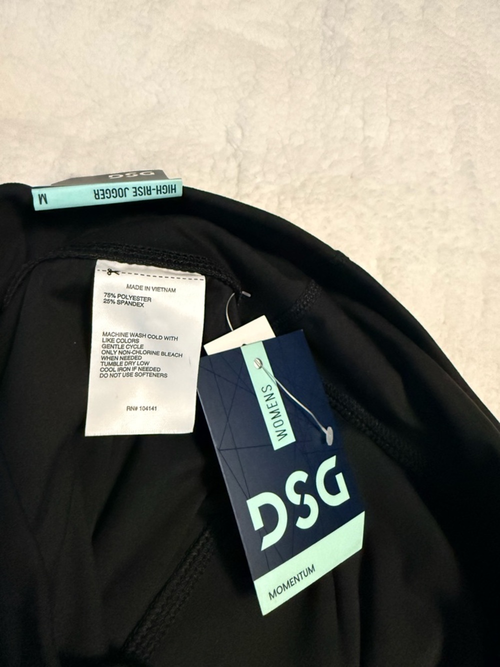DSG Women’s Black High-Rise Performance Joggers with Cuffed Ankles Size M - Picture 5 of 8